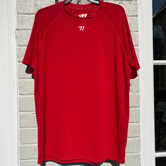 Warrior Tech Tee short sleeve performance shirt red Large - Picture 3 of 14